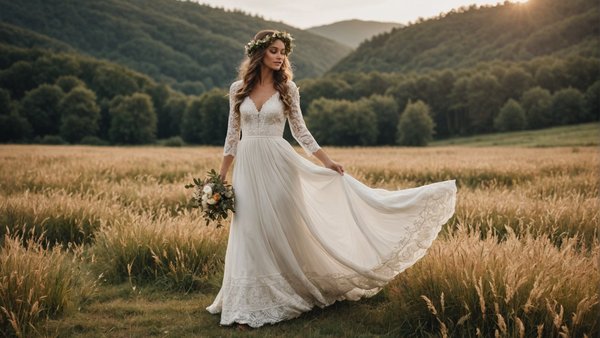 Robe de mariée bohème : élégance et simplicité pour 2024